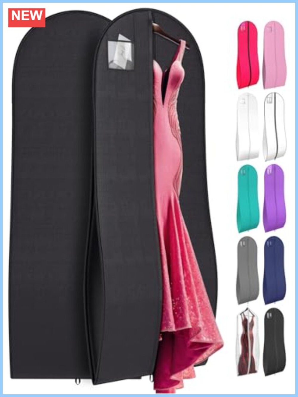 72" Tapered Long Dress Garment Bag for Gowns & Wedding Dresses